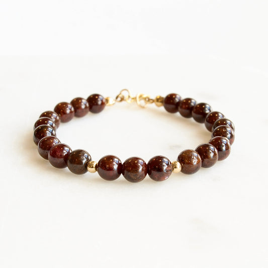 Garnet Beaded Bracelet