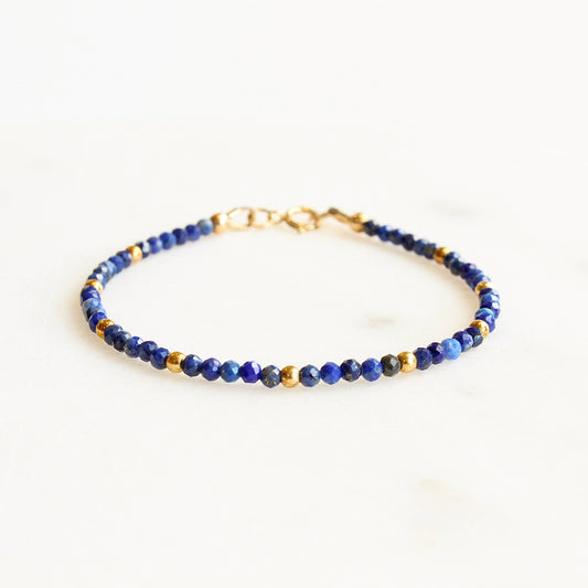 Mini Beaded Lapis Bracelet